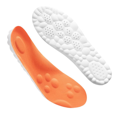 4D Stepper Einlegesohlen für Damen & Herren – Memory-Schaum-Sohlen, Massage-Schuh-Einlagen – Zuschneidbare Cloud-Einlegesohlen gegen Fußschmerzen & Ermüdung (Orange, L)