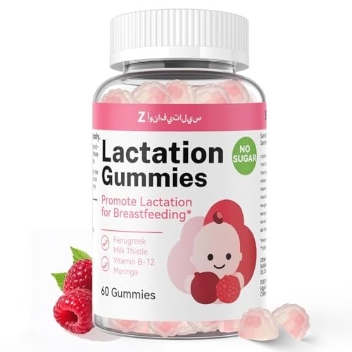 Lactation Support Gummies – Kräutermischung mit Bockshornklee, Moringa & Fenchel – Postnatale vegane Vitamine B12 & D3 – Natürlicher Milchbildung-Booster für stillende Mütter – Himbeergeschmack, 60 Gummis