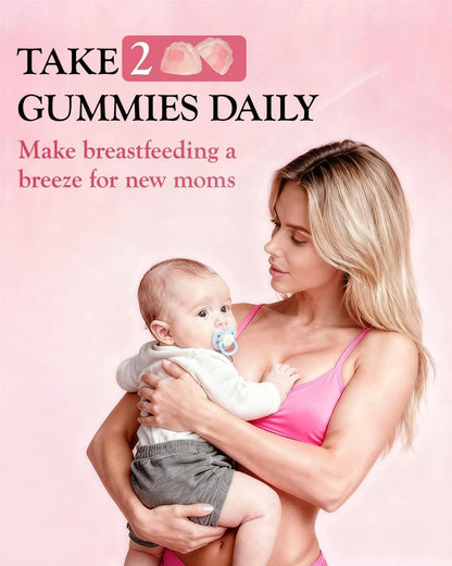 Lactation Support Gummies – Kräutermischung mit Bockshornklee, Moringa & Fenchel – Postnatale vegane Vitamine B12 & D3 – Natürlicher Milchbildung-Booster für stillende Mütter – Himbeergeschmack, 60 Gummis