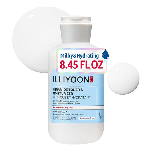 Illiyoon Ceramide ATO Feuchtigkeitsspendender Milky Toner | Leichte Milky Essence, 2-in-1 Gesichtswasser für trockene & empfindliche Haut, Barriere-Reparatur, Duftfrei, Koreanische Hautpflege, 250 ml