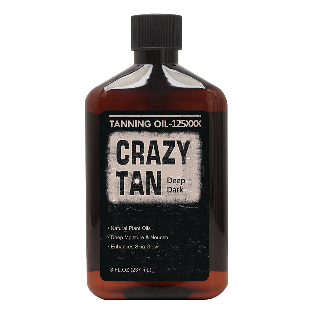 Crazytan Bräunungsöl 125xxx 237ml Tiefe Dunkle Natürliche Bräune – Frischer Zitrusduft – Hergestellt in USA