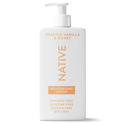 Native Body Lotion mit pflanzlichen Feuchtigkeitsspendern für Frauen und Männer | Pflegt trockene Haut, Geröstete Vanille & Honig, 500 ml