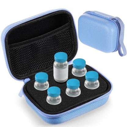 Teenyyou Insulin-Kühltasche mit 6 Fächern für 10-ml-Vials – Leichtblaue Reise-Aufbewahrungstasche für Diabetes-Zubehör