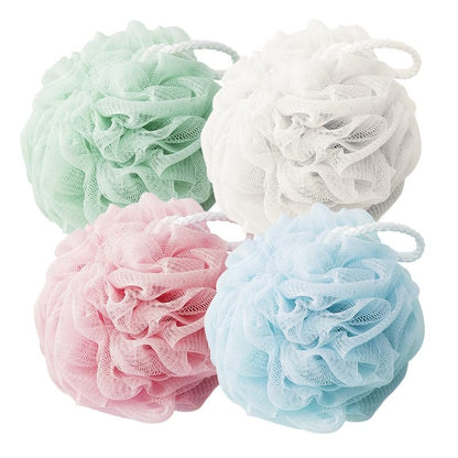 Duschschwamm Loofah für Männer und Frauen – Peeling Körperbürste, 4 Mesh Duschpoufs in verschiedenen Farben für Duschgel