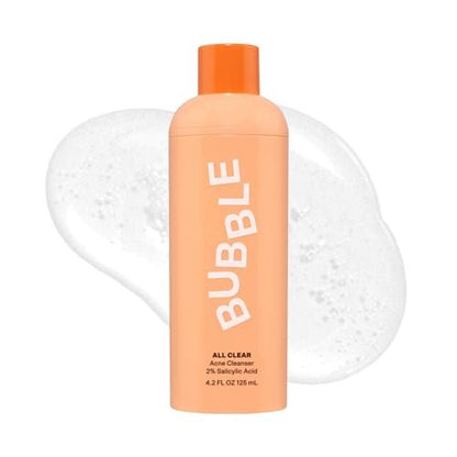 Bubble Skincare All Clear Anti-Breakout Reinigungsgel - 2% Salicylsäure Gesichtsreiniger für zu Akne neigende Haut, sanft für fettige, Mischhaut & empfindliche Haut (125 ml)