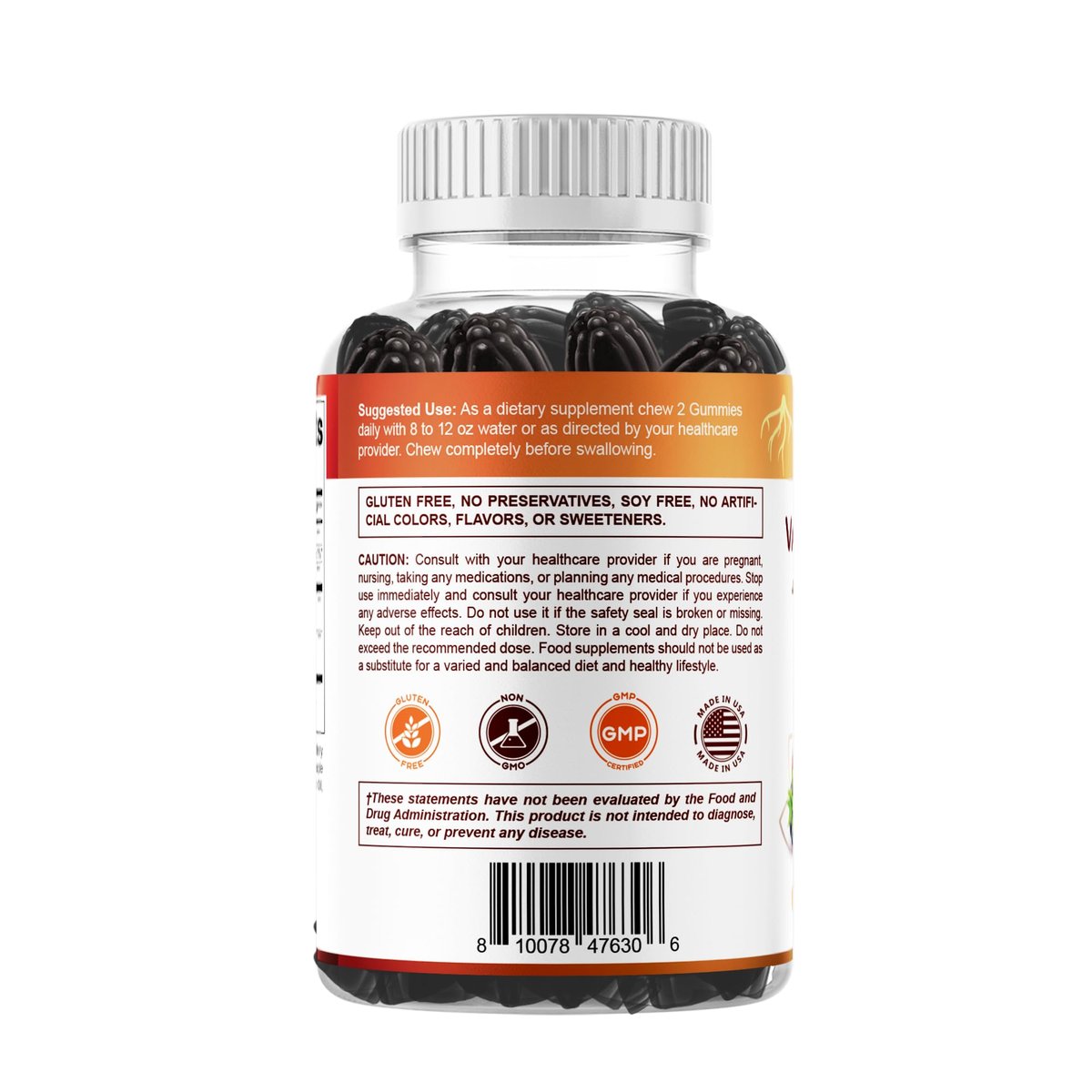 Vitamatic Baldrianwurzel & Kamille Gummis – Pflanzlicher Botanischer Extrakt – Mischbeerengeschmack – Vegan, Nicht-GVO, Glutenfrei – Nahrungsergänzungsmittel – 60 Stück