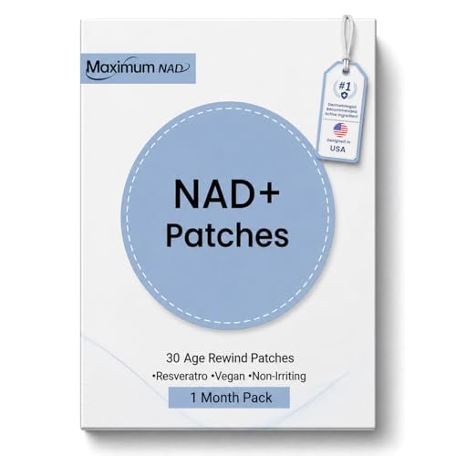 NAD+ Patches für Frauen & Männer mit Nicotinamid und Resveratrol – 30 Pflaster, Premium 8-Stunden-Formel mit verlängerter Wirkung, vegan