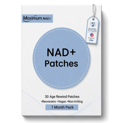 NAD+ Patches für Frauen & Männer mit Nicotinamid und Resveratrol – 30 Pflaster, Premium 8-Stunden-Formel mit verlängerter Wirkung, vegan