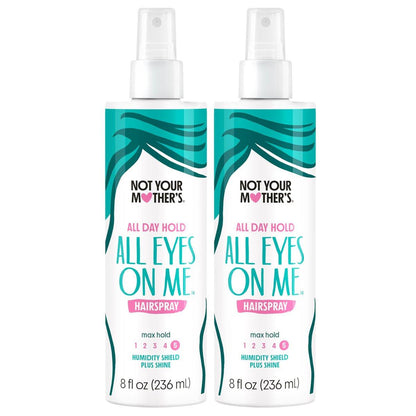 Not Your Mother's All Eyes On Me All-Day Haarspray – 2er-Pack (2x 237 ml) – Starker Halt, weicher Stil – Feuchtigkeitsschild mit Glanz – Nicht-Aerosol Haarspray