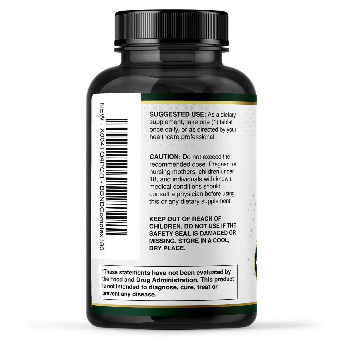 Built by Nature Vitamin B Komplex – Super B Komplex Vitamine für Frauen & Männer – Energie, Stress & Immununterstützung – Hochpotente B-Vitamine mit B12 – 180 Tabletten