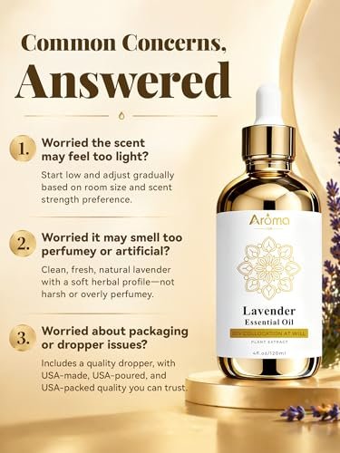 100% Reines Lavendelöl 4 fl oz – Ätherisches Öl für Haut, Diffuser, Haushalt, Kerzenherstellung, Geschenke für Frauen – Lavendelöl für Diffuser hilft beim Entspannen