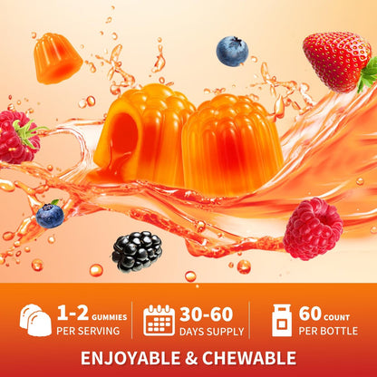 Lithium-Orotat 5 mg / 10 mg Gummis – Lithiumpräparat mit Vitamin B, Magnesium & Selen für Stimmungsunterstützung, Stressabbau, Gehirngesundheit – Nicht-GVO, vegan, glutenfrei – Mischbeerengeschmack, 60 Gummis