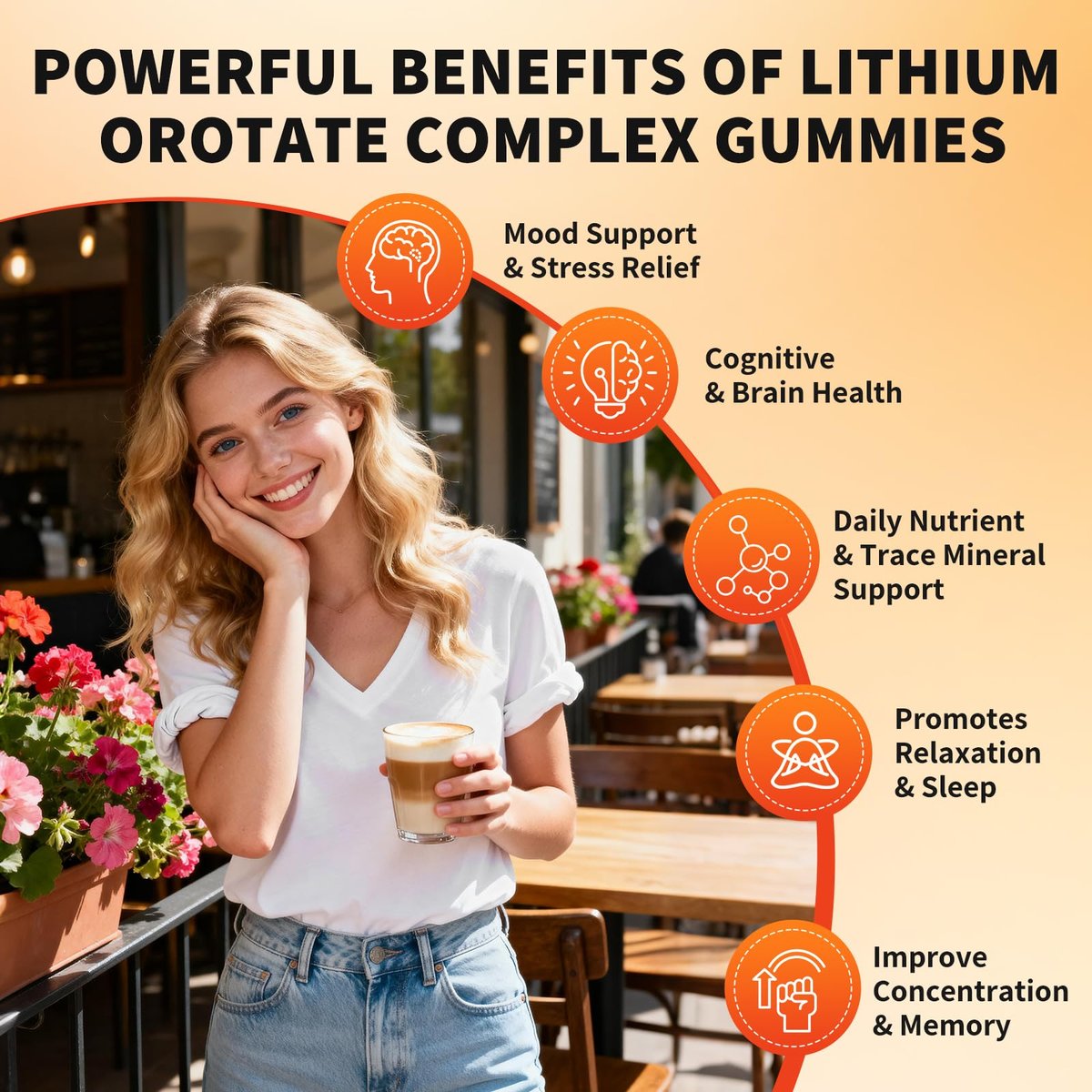 Lithium-Orotat 5 mg / 10 mg Gummis – Lithiumpräparat mit Vitamin B, Magnesium & Selen für Stimmungsunterstützung, Stressabbau, Gehirngesundheit – Nicht-GVO, vegan, glutenfrei – Mischbeerengeschmack, 60 Gummis