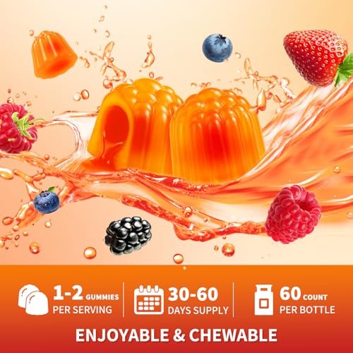 Lithium-Orotat 5 mg / 10 mg Gummis – Lithiumpräparat mit Vitamin B, Magnesium & Selen für Stimmungsunterstützung, Stressabbau, Gehirngesundheit – Nicht-GVO, vegan, glutenfrei – Mischbeerengeschmack, 60 Gummis