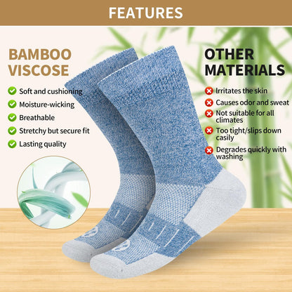 NOLUNT Diabetikersocken für Herren, 6 Paar Non-Binding Crewe-Socken für diabetische Neuropathie, Größen 9-12, 10-13, 13-15 (Tiefgrau+Braun+Weiß+Tiefblau+Schwarz+Tiefbraun - XL)