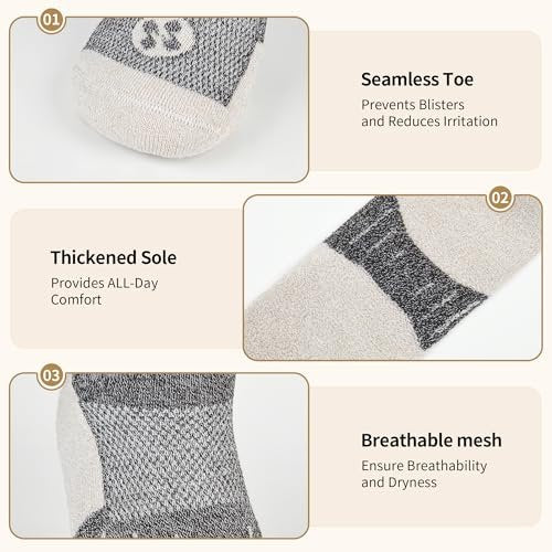 NOLUNT Diabetikersocken für Herren, 6 Paar Non-Binding Crewe-Socken für diabetische Neuropathie, Größen 9-12, 10-13, 13-15 (Tiefgrau+Braun+Weiß+Tiefblau+Schwarz+Tiefbraun - XL)
