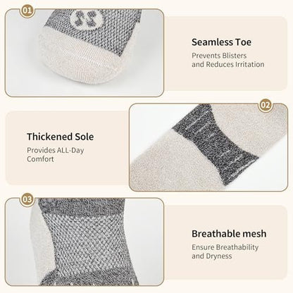 NOLUNT Diabetikersocken für Herren, 6 Paar Non-Binding Crewe-Socken für diabetische Neuropathie, Größen 9-12, 10-13, 13-15 (Tiefgrau+Braun+Weiß+Tiefblau+Schwarz+Tiefbraun - XL)