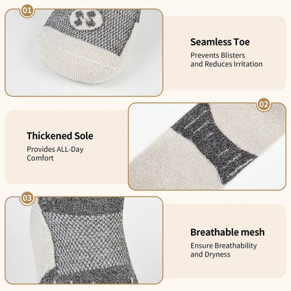 NOLUNT Diabetikersocken für Herren, 6 Paar Non-Binding Crewe-Socken für diabetische Neuropathie, Größen 9-12, 10-13, 13-15 (Tiefgrau+Braun+Weiß+Tiefblau+Schwarz+Tiefbraun - XL)