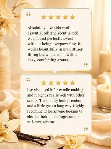 100 % reines Vanille-Essentialöl, 4 Fl Oz, Vanilleöl für Diffuser, Raumduft & Aromatherapie, Ätherische Öle für Diffuser für Zuhause & Hautpflege & Körperpflege, Kerzenduft für Kerzenherstellung