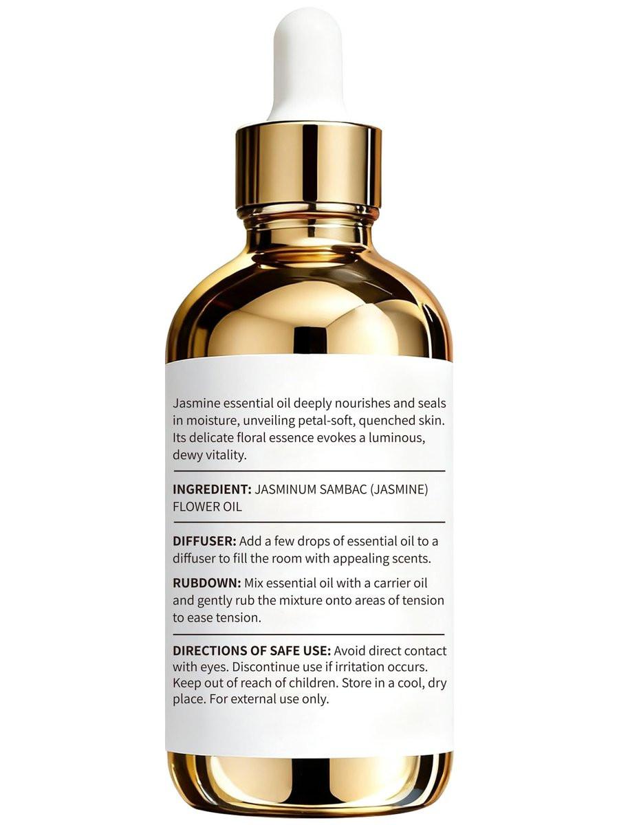 100% Reines Jasmin Ätherisches Öl 118 ml – Ätherische Öle für Haut, Diffuser, Raumduft, Aromatherapie & DIY Kerzenherstellung, Geschenk für Frauen