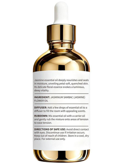 100% Reines Jasmin Ätherisches Öl 118 ml – Ätherische Öle für Haut, Diffuser, Raumduft, Aromatherapie & DIY Kerzenherstellung, Geschenk für Frauen