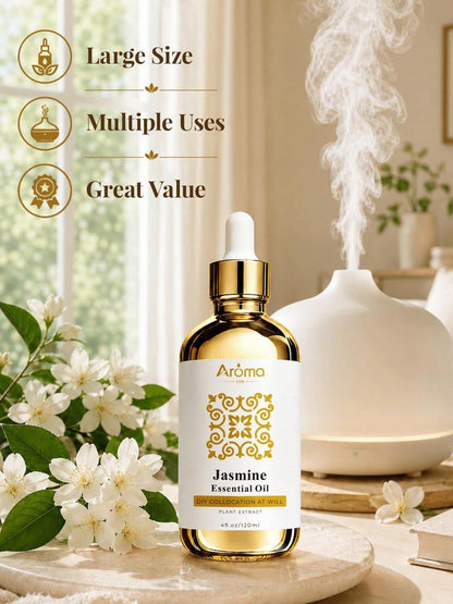 100% Reines Jasmin Ätherisches Öl 118 ml – Ätherische Öle für Haut, Diffuser, Raumduft, Aromatherapie & DIY Kerzenherstellung, Geschenk für Frauen
