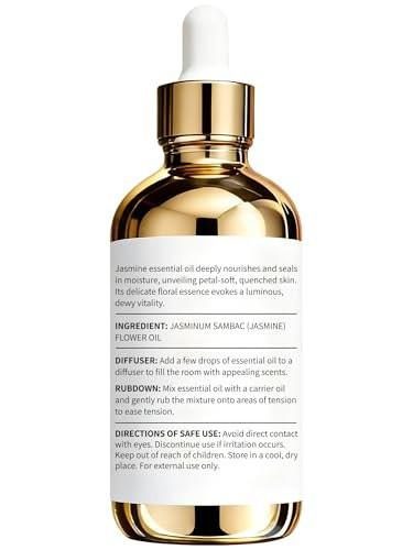 100% Reines Jasmin Ätherisches Öl 118 ml – Ätherische Öle für Haut, Diffuser, Raumduft, Aromatherapie & DIY Kerzenherstellung, Geschenk für Frauen