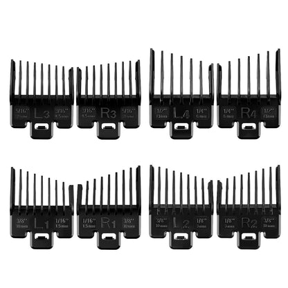 Fade Guide Set Kompatibel mit den meisten Wahl Haarschneidemaschinen, Taper Guards Ersatz 4 Sets, Schwarz