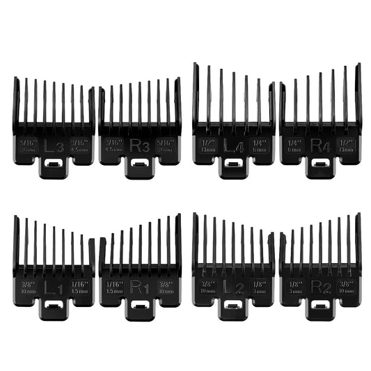 Fade Guide Set Kompatibel mit den meisten Wahl Haarschneidemaschinen, Taper Guards Ersatz 4 Sets, Schwarz