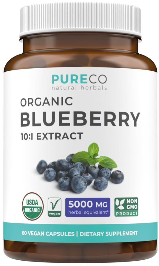 Bio Heidelbeerextrakt Kapseln - Hochdosiert 500 mg 10:1 Extrakt pro Kapsel - Vegan & Nicht-GVO - 2 Monate Vorrat
