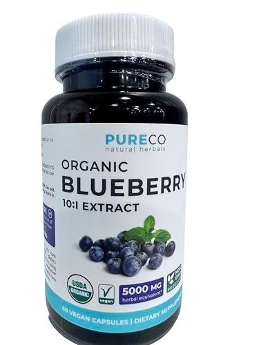 Bio Heidelbeerextrakt Kapseln - Hochdosiert 500 mg 10:1 Extrakt pro Kapsel - Vegan & Nicht-GVO - 2 Monate Vorrat