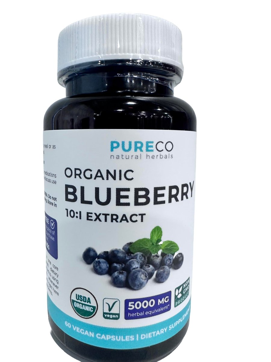 Bio Heidelbeerextrakt Kapseln - Hochdosiert 500 mg 10:1 Extrakt pro Kapsel - Vegan & Nicht-GVO - 2 Monate Vorrat