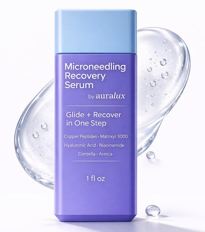 Microneedling Serum für Derma Roller & Microneedling Pen – Kupferpeptid Gleit- und Erholungsserum mit Hyaluronsäure, Niacinamid, Matrixyl 3000, Centella & Arnika, Aftercare Gesichtsserum, 30 ml