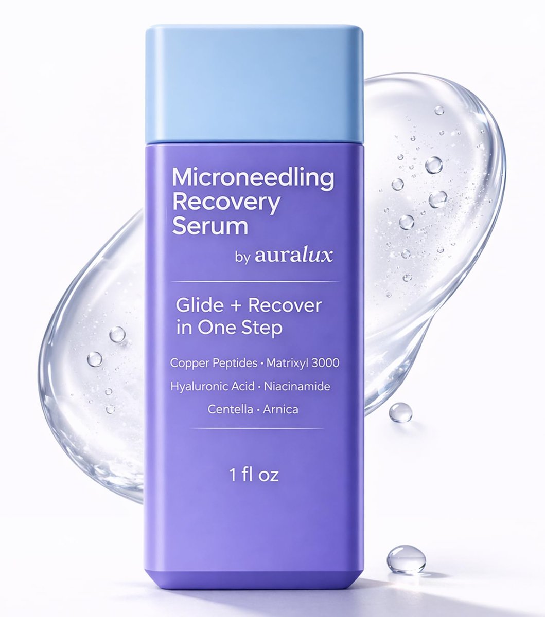 Microneedling Serum für Derma Roller & Microneedling Pen – Kupferpeptid Gleit- und Erholungsserum mit Hyaluronsäure, Niacinamid, Matrixyl 3000, Centella & Arnika, Aftercare Gesichtsserum, 30 ml