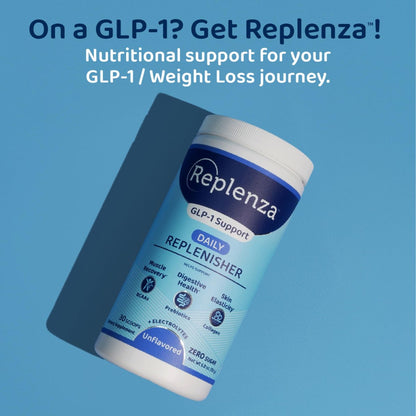 Replenza Daily Replenisher – Tägliches Nährstoffpulver für Muskelregeneration, Verdauungsgesundheit & Hautelastizität – Mischung aus Aminosäuren, Präbiotika und Kollagenpeptiden – Ungeschmackt, 30 Portionen