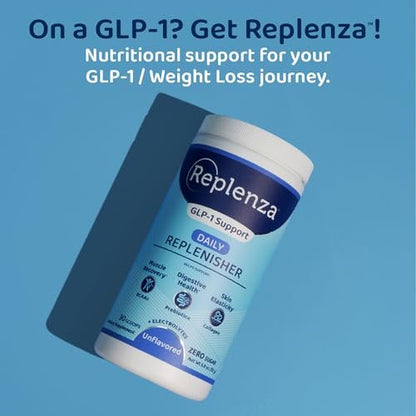 Replenza Daily Replenisher – Tägliches Nährstoffpulver für Muskelregeneration, Verdauungsgesundheit & Hautelastizität – Mischung aus Aminosäuren, Präbiotika und Kollagenpeptiden – Ungeschmackt, 30 Portionen