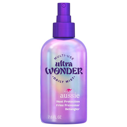 Aussie Ultra Wonder Daily Mist Leichter Multifunktions-Entwirrer, silikonfrei, für alle Haartypen und Locken, 215 ml
