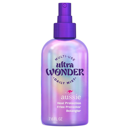 Aussie Ultra Wonder Daily Mist Leichter Multifunktions-Entwirrer, silikonfrei, für alle Haartypen und Locken, 215 ml