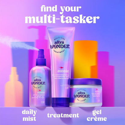 Aussie Ultra Wonder Treatment Leave-In und Pre-Wash mit Aminosäuren für alle Haartypen und Locken, 237 ml