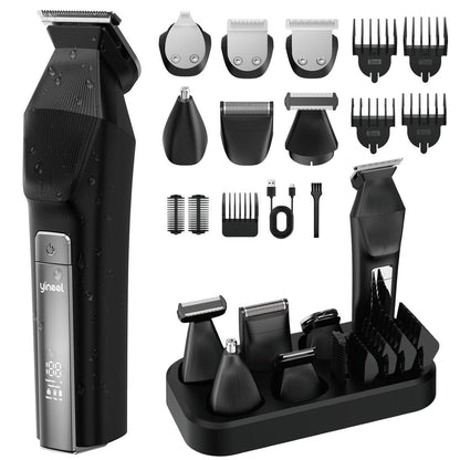 Yineel HC600 Barttrimmer für Männer – All-in-One kabelloses Pflegeset, wasserdichter Elektrorasierer & Haarschneider für Gesicht, Bart, Körper und Nase, Präzisionsklingen, Geschenk für Männer