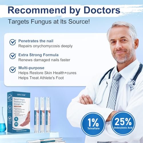 Nagelpilz Behandlung Extra Stärke, Fungi Nail Pen, 25% Undecylensäure, Behandlung von eingewachsenen Zehennägeln, Repariert gelbe, dicke, brüchige Zehen- und Fußpilzbehandlung extra stark - 3 Stück
