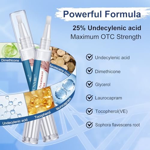 Nagelpilz Behandlung Extra Stärke, Fungi Nail Pen, 25% Undecylensäure, Behandlung von eingewachsenen Zehennägeln, Repariert gelbe, dicke, brüchige Zehen- und Fußpilzbehandlung extra stark - 3 Stück