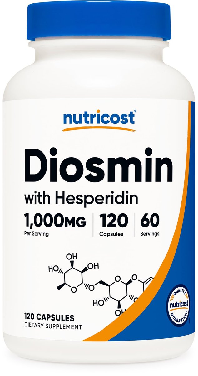 Nutricost Diosmin mit Hesperidin (1000 mg) Komplex 120 Kapseln - 500 mg Diosmin & 500 mg Hesperidin pro Portion (60 Portionen), vegan, GMO-frei, glutenfrei
