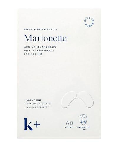 KPLUS K+ Anti-Falten-Patches für Marionetten- und Lachfalten mit Hyaluronsäure, Adenosin und Peptiden – Koreanische Overnight Mindful-Aging Gesichtssticker (60 Stück)