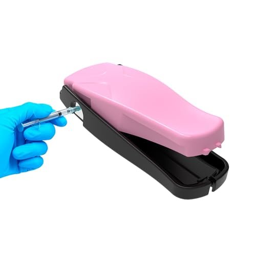 Nadelabschneider für Insulinspritzen – Tragbarer Behälter für Nadelentsorgung, Kompatibel mit 23-34 Ga Nadeln, für Zuhause und Reisen (Pink)
