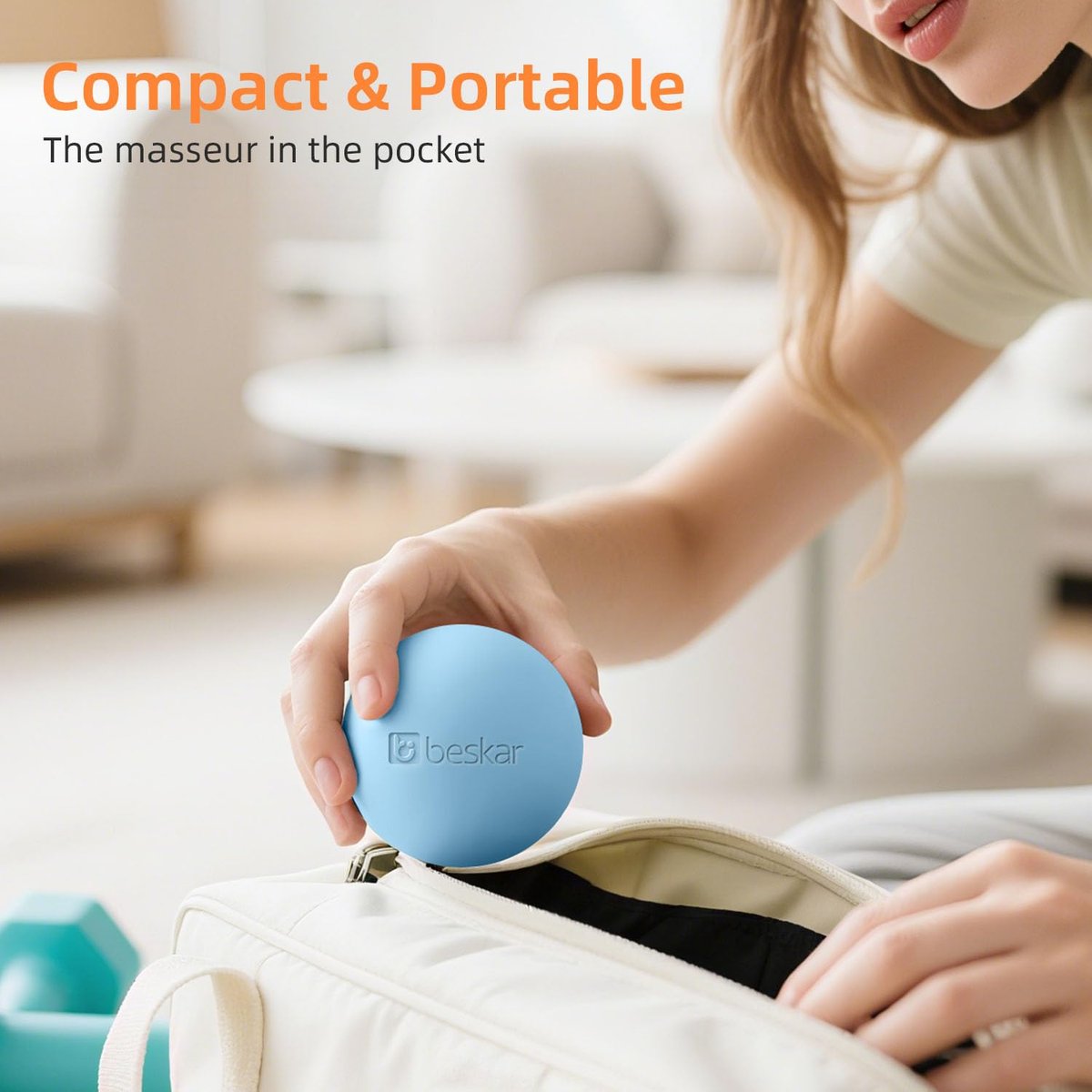 BESKAR Massage-Lacrosse-Bälle für myofasziale Entspannung, Triggerpunkt-Therapie und Yoga-Therapie, Fußmassageball zur Linderung von Plantarfasziitis, Blau