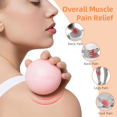 Massage-Lacrosse-Bälle für myofasziale Entspannung, Triggerpunkt-Therapie und Yoga-Therapie, Fußmassageball zur Linderung von Plantarfasziitis, Pink