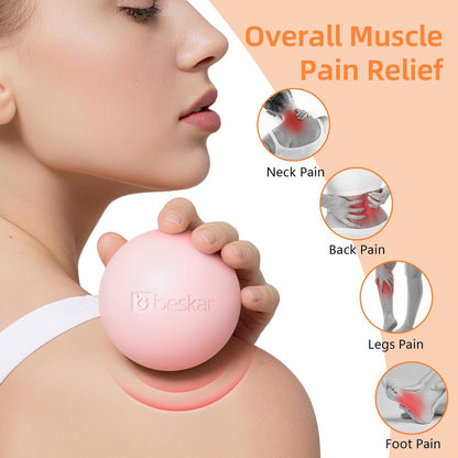 Massage-Lacrosse-Bälle für myofasziale Entspannung, Triggerpunkt-Therapie und Yoga-Therapie, Fußmassageball zur Linderung von Plantarfasziitis, Pink