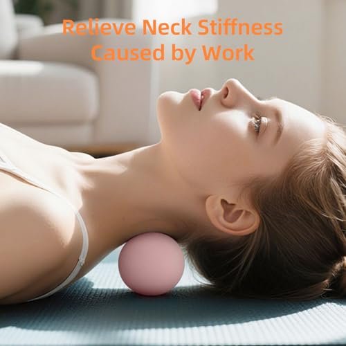 Massage-Lacrosse-Bälle für myofasziale Entspannung, Triggerpunkt-Therapie und Yoga-Therapie, Fußmassageball zur Linderung von Plantarfasziitis, Pink