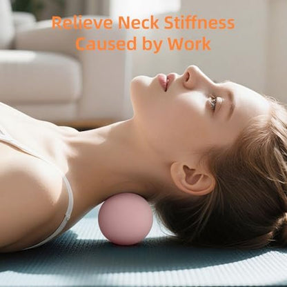 Massage-Lacrosse-Bälle für myofasziale Entspannung, Triggerpunkt-Therapie und Yoga-Therapie, Fußmassageball zur Linderung von Plantarfasziitis, Pink